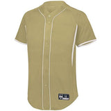 Game7 Jersey de béisbol con botones completos Vegas Gold / white Adult Baseball