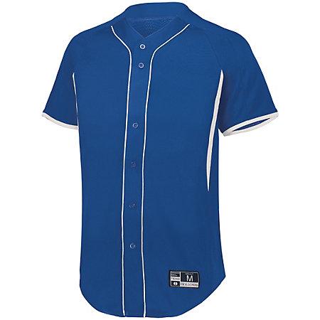 Game7 Full-Button Baseball Jersey Royal/white Adult Baseball