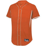Youth Game7 Jersey de béisbol con botones completos Naranja / blanco