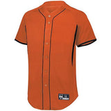 Game7 Jersey de béisbol con botones completos Naranja / negro Béisbol adulto