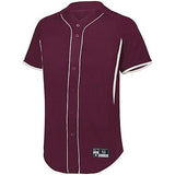 Youth Game7 Full-Button Baseball Jersey Maroon/white