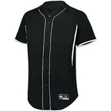 Youth Game7 Full-Button Baseball Jersey Black/white