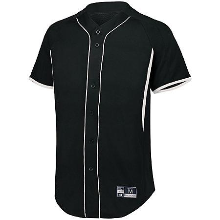 Game7 Full-Button Baseball Jersey Black/white Adult Baseball