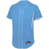 Game7 Jersey de béisbol con botones completos Universidad Azul / blanco Béisbol adulto