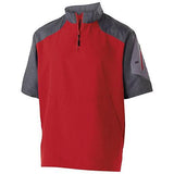 Raider Short Sleeve Pullover Carbon Print/scarlet Adult Baseball