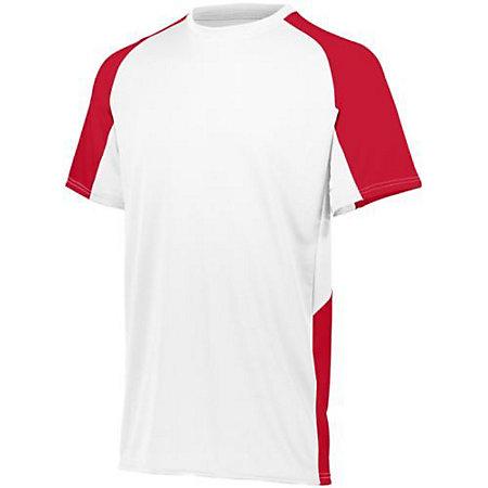 Camiseta de fútbol juvenil Cutter Jersey blanco / rojo Single Soccer & Shorts