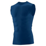Camisa de compresión Hyperform sin mangas Azul marino Fútbol adulto