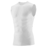 Youth Hyperform Sleeveless Compression Shirt White Football