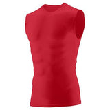 Camiseta de compresión sin mangas Hyperform para jóvenes Fútbol rojo