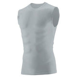 Youth Hyperform Sleeveless Compression Shirt Silver Football