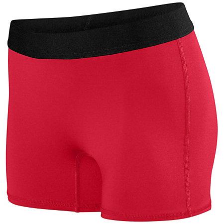 Ladies Hyperform Fitted Shorts Red Adult Volleyball