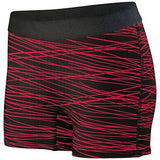 Ladies Hyperform Fitted Shorts Black/red Print Adult Volleyball