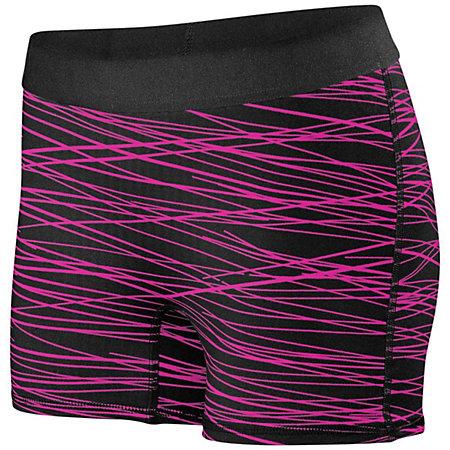 Ladies Hyperform Fitted Shorts Black/pink Print Adult Volleyball