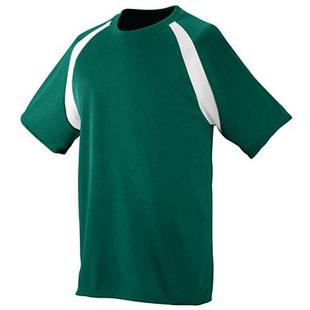 Youth Wicking Color Block Jersey Dark Green/white Single Soccer & Shorts