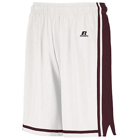 Pantalones cortos de baloncesto Legacy Blanco / granate Camiseta individual para adulto y