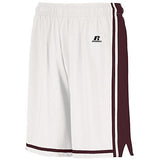 Legacy Basketball Shorts White/maroon Adult Single Jersey &