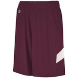 Youth Dual-Side Single Ply Basketball Shorts Maroon/white Jersey &