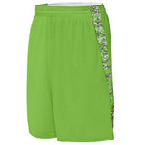 Hook Shot Reversible Shorts Lime/lime Digi Adult Basketball Single Jersey &