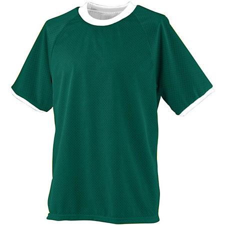 Camiseta de entrenamiento reversible para jóvenes verde oscuro / blanco Single Soccer & Shorts