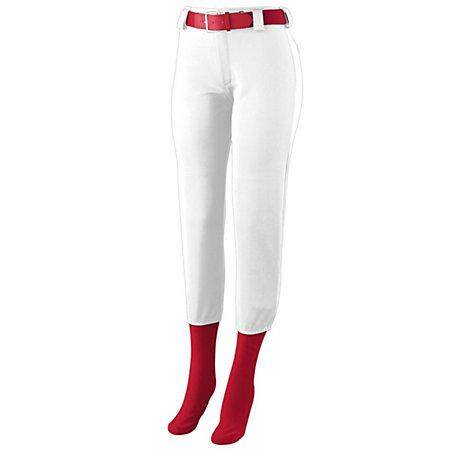 Girls Low Rise Homerun Pant White Softball