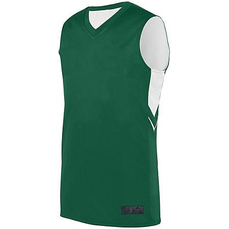 Youth Alley-Oop Reversible Jersey Dark Green/white Basketball Single & Shorts