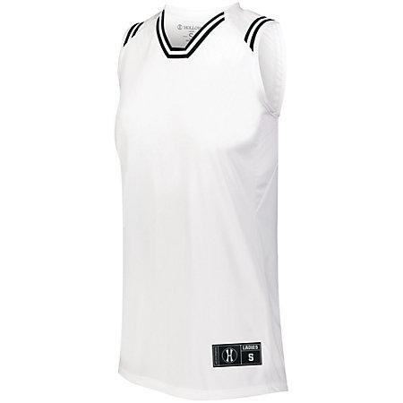 Ladies Retro Basketball Jersey White/black Single & Shorts