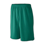Youth Longer Length Wicking Mesh Athletic Shorts Dark Green Basketball Single Jersey &