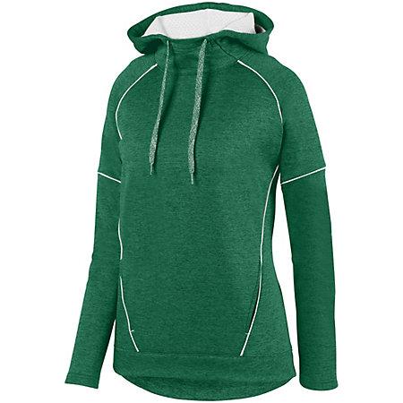 Ladies Zoe Tonal Heather Hoodie Dark Green/white Basketball Single Jersey & Shorts