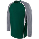 Adult Long Sleeve Evolution Top Forest/graphite/white Basketball Single Jersey & Shorts