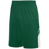 Pantalones cortos reversibles de Alley-Oop para jóvenes verde oscuro / blanco Camiseta de baloncesto individual y