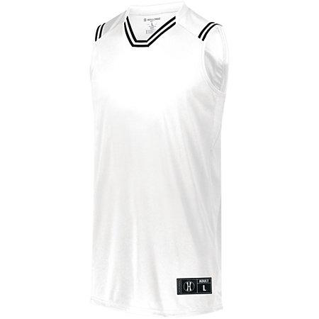 Camiseta de baloncesto retro juvenil blanco / negro individual y pantalones cortos