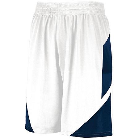 Pantalón corto de baloncesto con paso atrás Blanco / azul marino Camiseta individual para adulto y