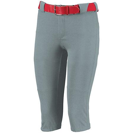 Girls Low Rise Knicker Length Pant Baseball Grey Softball