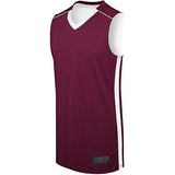 Adult Competition Reversible Jersey Maroon/white Basketball Single & Shorts