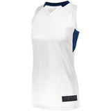 Ladies Step-Back Basketball Jersey White/navy Single & Shorts