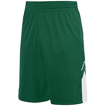 Alley-Oop Reversible Shorts Dark Green/white Adult Basketball Single Jersey &