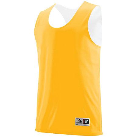 Camiseta sin mangas reversible de baloncesto para adultos de color dorado / blanco