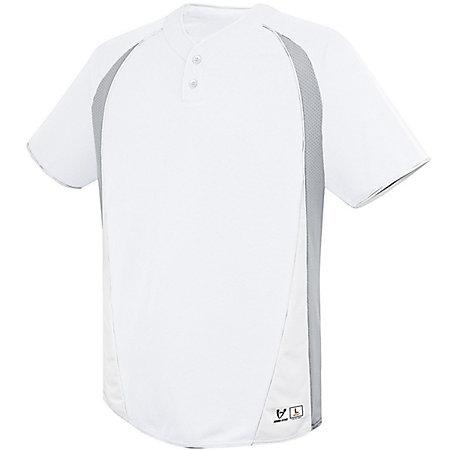 Ace Two-Button Jersey White/silver Grey/white Adult Baseball