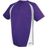 Youth Ace Jersey de dos botones Púrpura / plateado Gris / blanco Béisbol