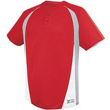 Youth Ace Two-Button Jersey Scarlet/silver Grey/white Baseball
