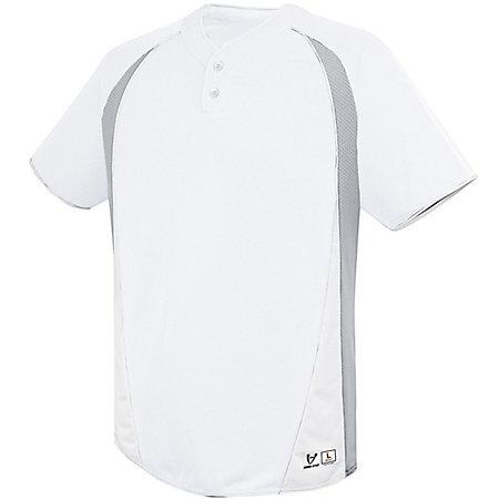 Jersey de dos botones Ace para jóvenes Blanco / plateado Gris / blanco Béisbol
