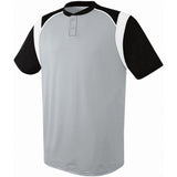 Wildcard Two-Button Jersey Silver Grey/black/white Adult Baseball