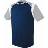 Wildcard Two-Button Jersey Navy/silver Grey/white Adult Baseball