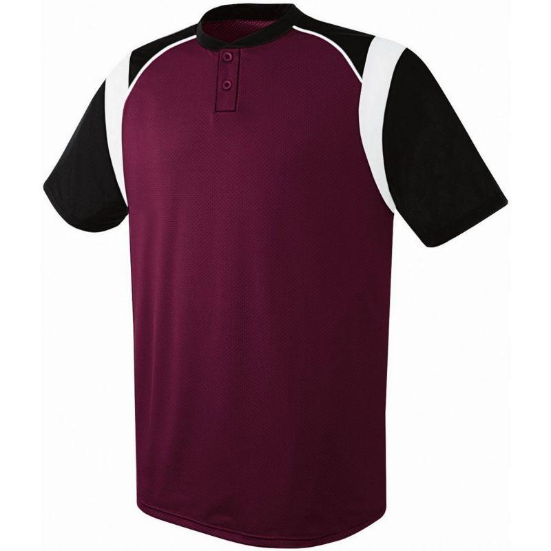 Wildcard Two-Button Jersey Maroon/black/white Adult Baseball