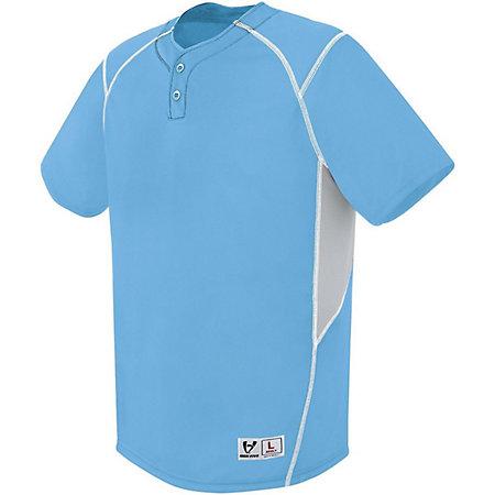 Bandit Two-Button Jersey Columbia Blue/silver Grey/white Adult Baseball