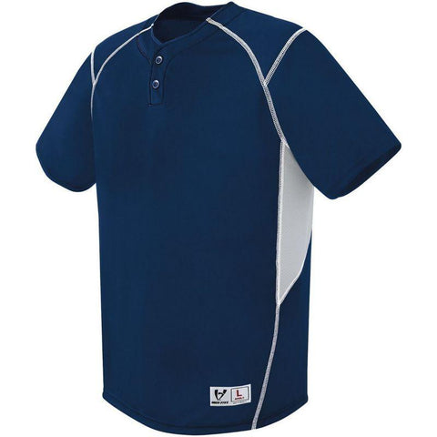 Youth Bandit Two-Button Jersey Navy/silver Grey/white Baseball