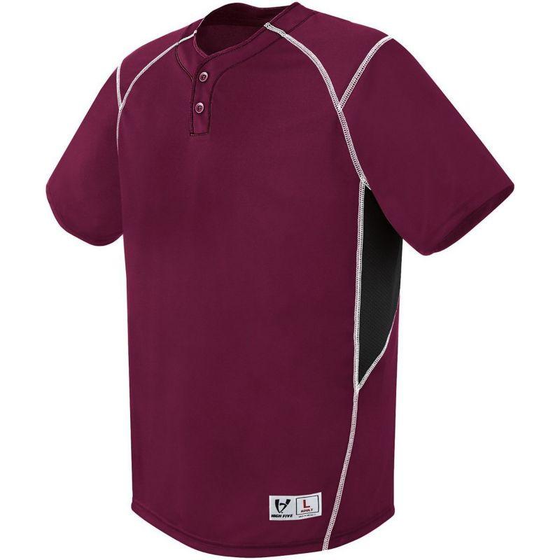 Youth Bandit Two-Button Jersey Maroon/black/white Baseball