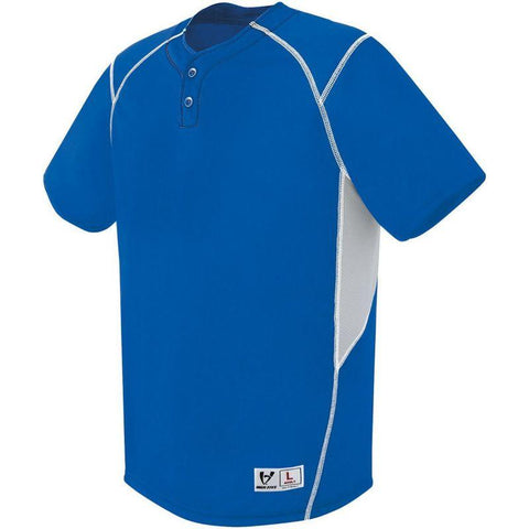 Youth Bandit Two-Button Jersey Royal/silver Grey/white Baseball