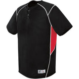 Youth Bandit Two-Button Jersey Black/scarlet/white Baseball