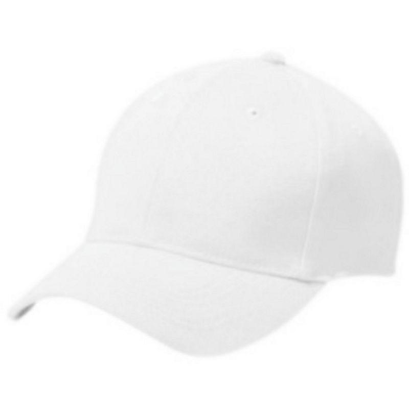 Gorra de sarga de algodón para adultos, seis paneles, béisbol blanco
